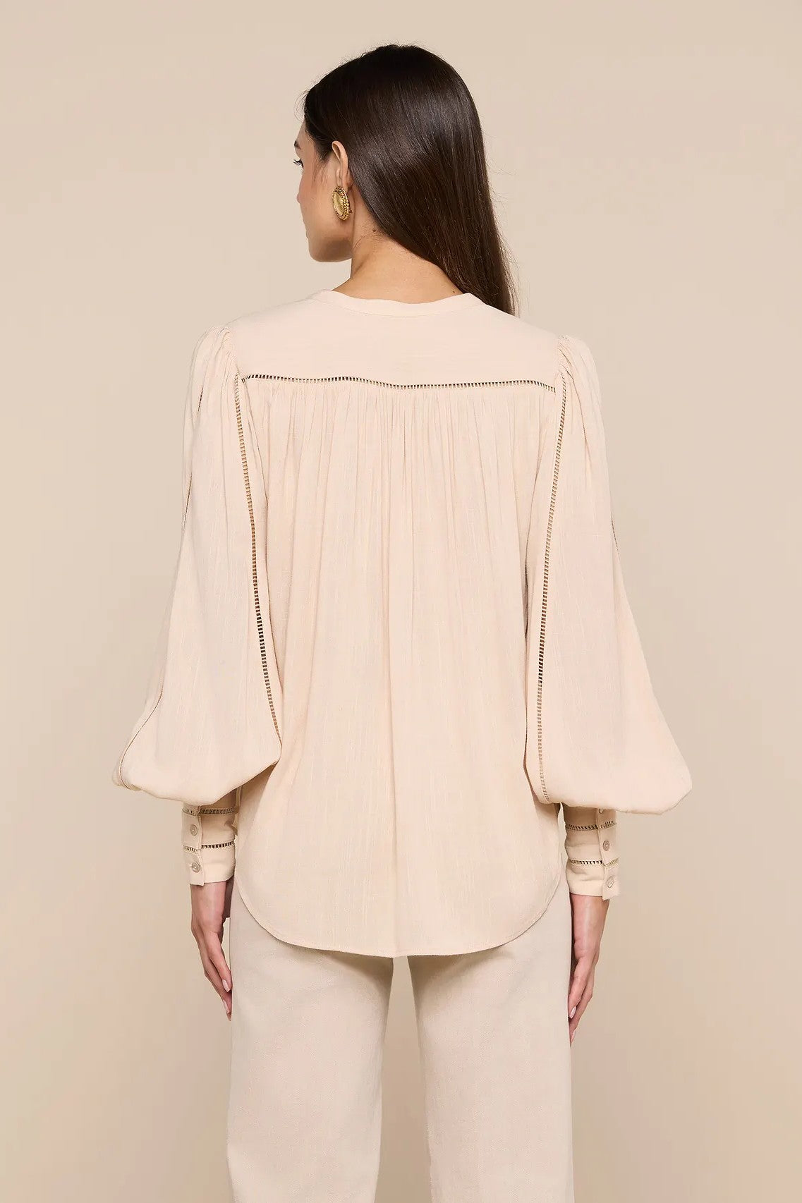KIERA LADDER TRIM BLOUSE - Blouses - Sassanova