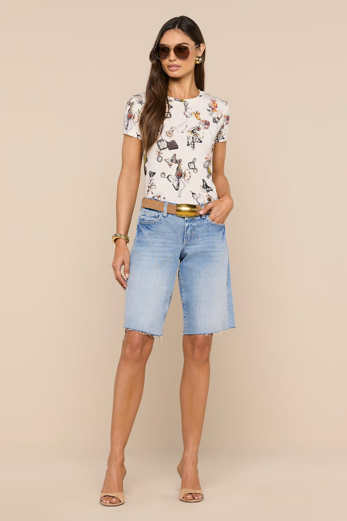 RESSI SHORT SLEEVE LOCK BUTTERFLY TEE - T-shirts - Sassanova