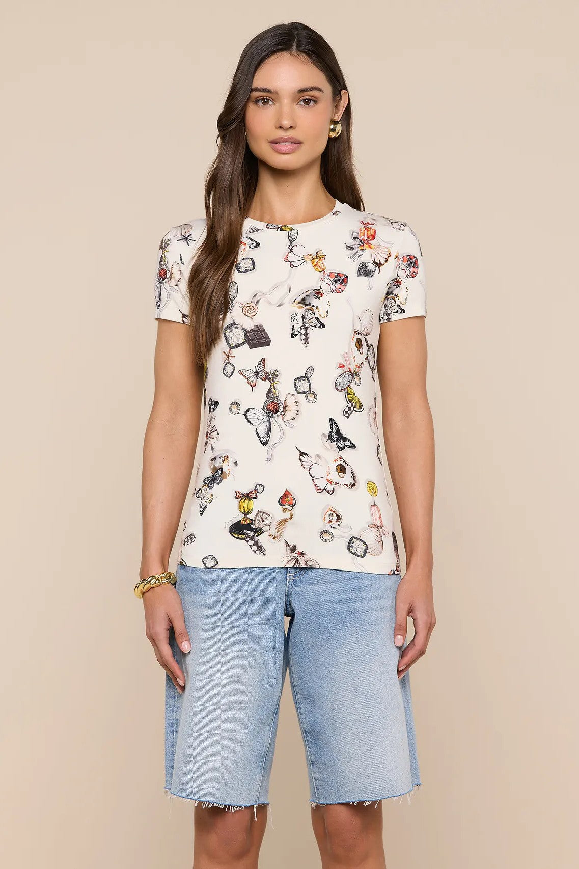 RESSI SHORT SLEEVE LOCK BUTTERFLY TEE - T-shirts - Sassanova
