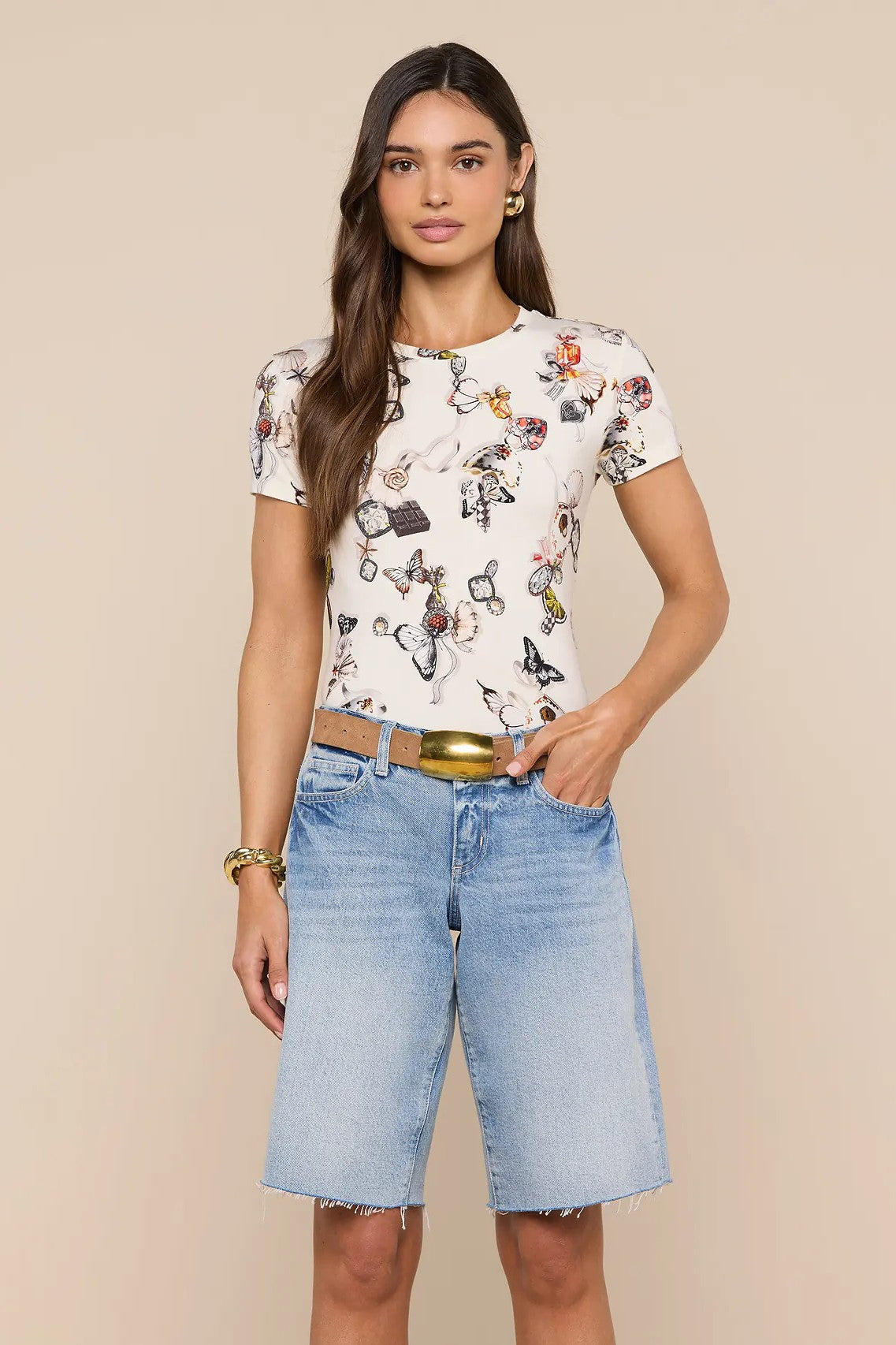RESSI SHORT SLEEVE LOCK BUTTERFLY TEE - T-shirts - Sassanova