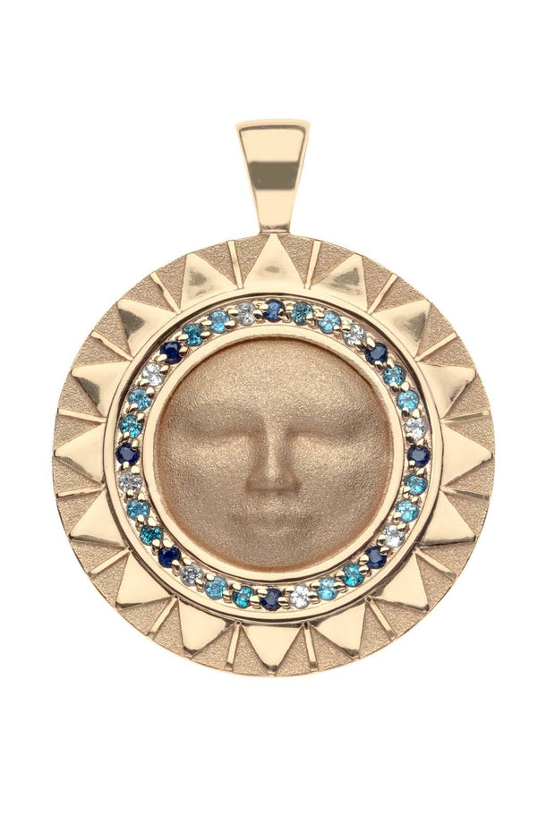 STRONG BLAZING SUN PENDANT NECKLACE- DRAWN LINK CHAIN