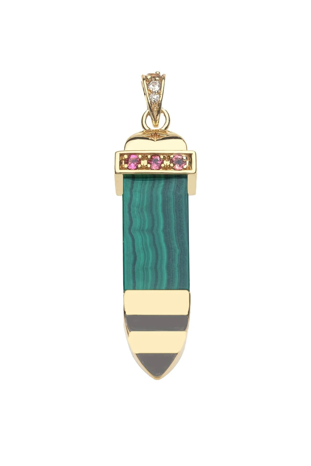 STRONG MALACHITE SUN RAY PENDANT- CLASSIC ROLO CHAIN
sassanova