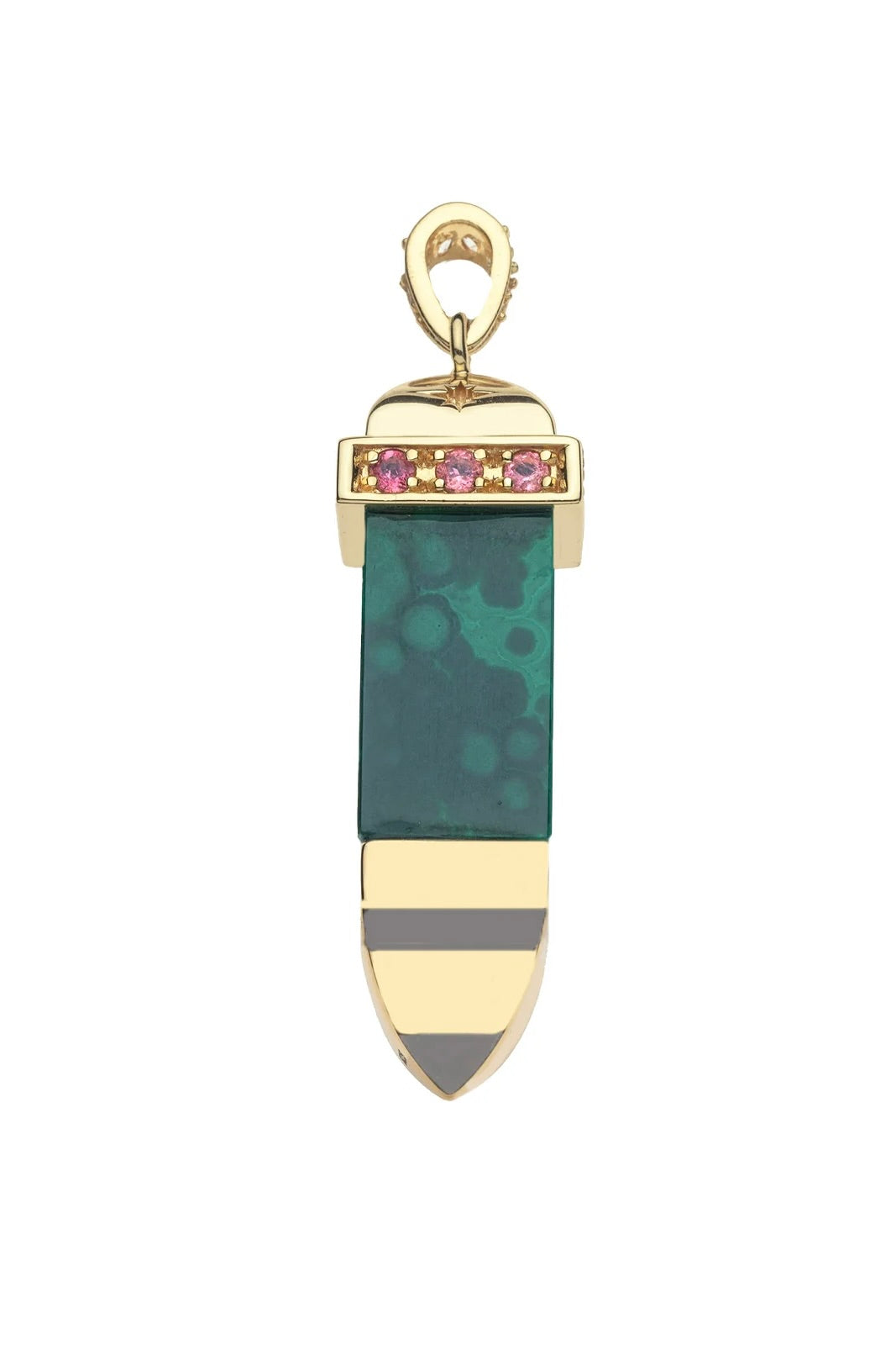 STRONG MALACHITE SUN RAY PENDANT- CLASSIC ROLO CHAIN
sassanova