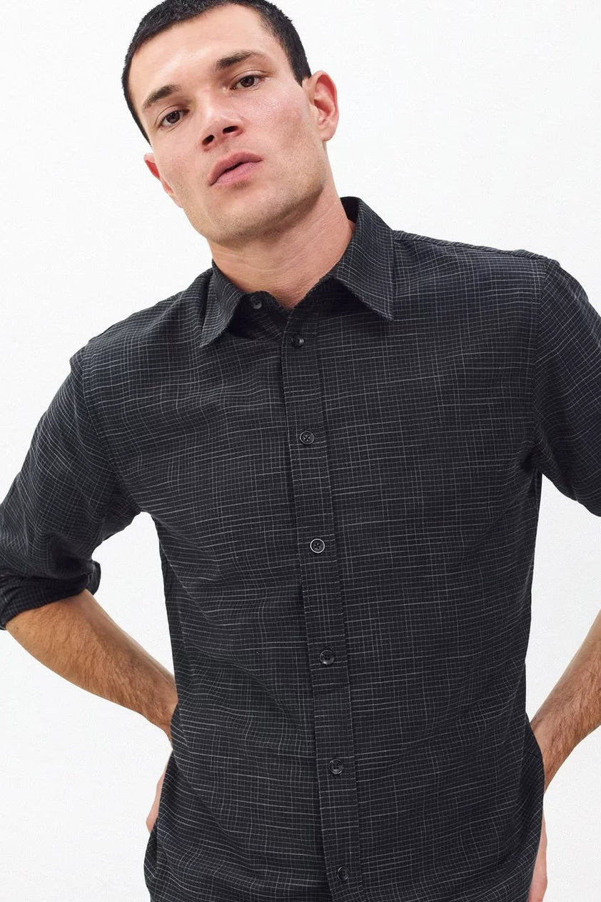 TOMLIN CROSSHATCH SHIRT - Long Sleeved Shirts - Novaman