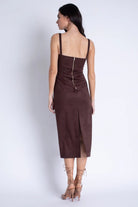 OLIVIA SUEDE MIDI DRESS - Dresses - Sassanova