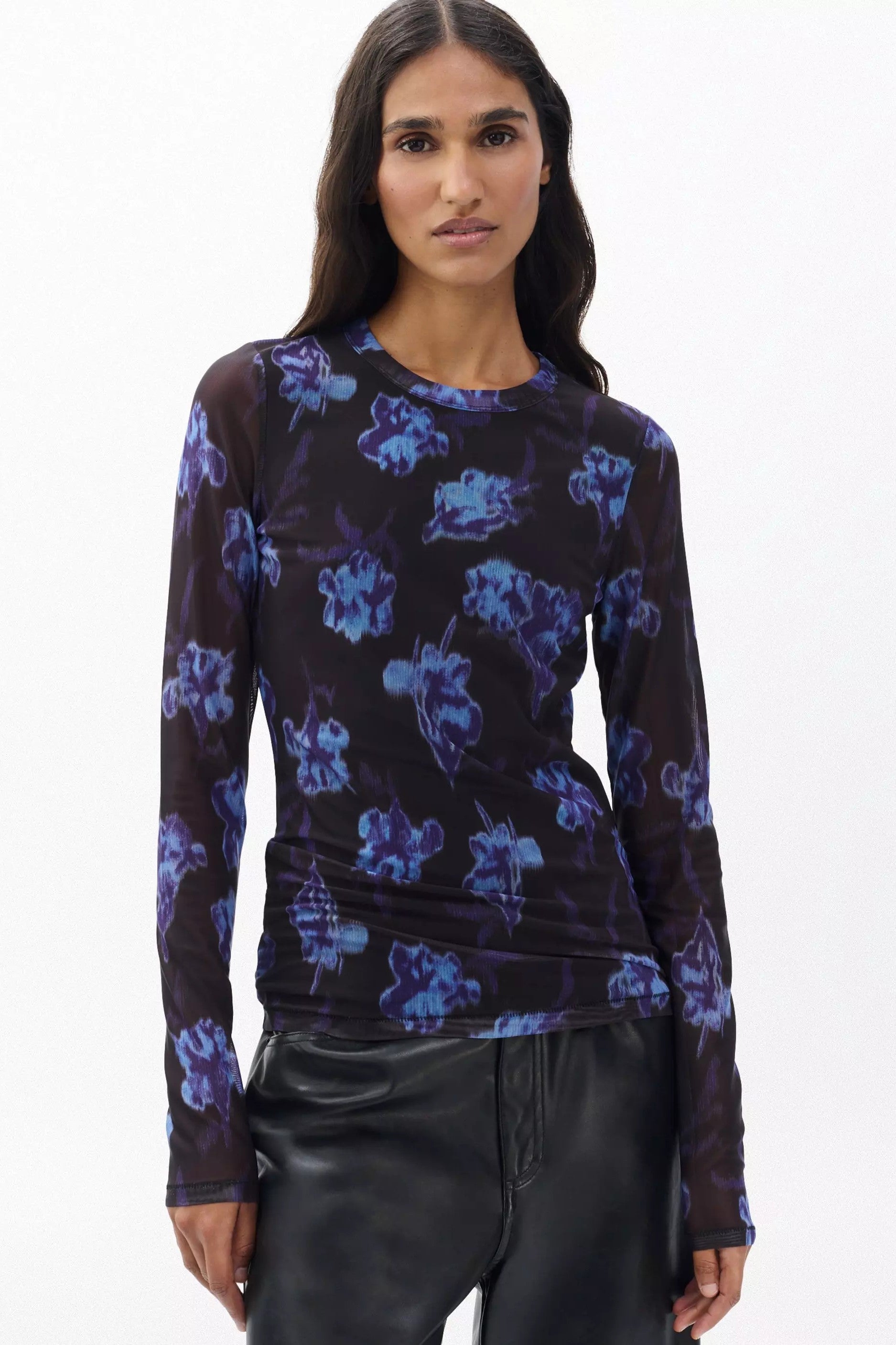 YANA PRINTED MESH LS TEE - T-shirts - Sassanova