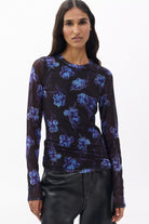 YANA PRINTED MESH LS TEE - T-shirts - Sassanova