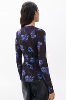 YANA PRINTED MESH LS TEE - T-shirts - Sassanova