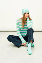 STRIPE DISTRESSED CREW - Sweaters - Sassanova