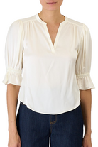 SPLIT NECK FIONA TOP - Blouses - Sassanova