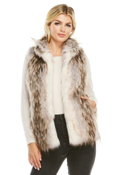 FAUX FUR HOOK VEST