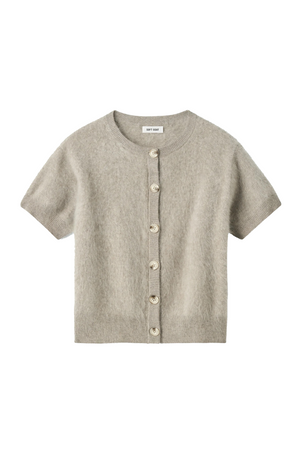 BRUSHED SHORT SLEEVE CARDIGAN