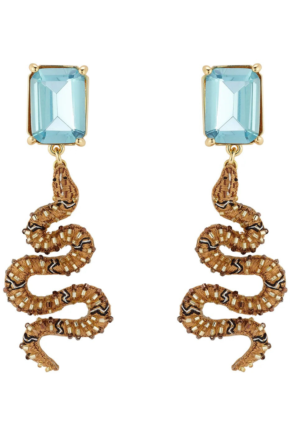 SNAKE DROP EARRINGS- BLUE MULTI - Sassanova