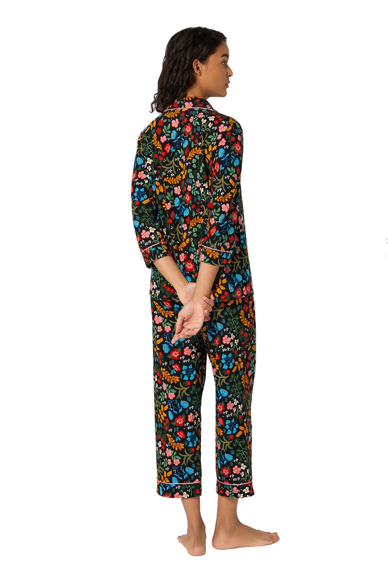 WINTER BLOOMS 3/4 SLV CROP PJ SET - Sassanova