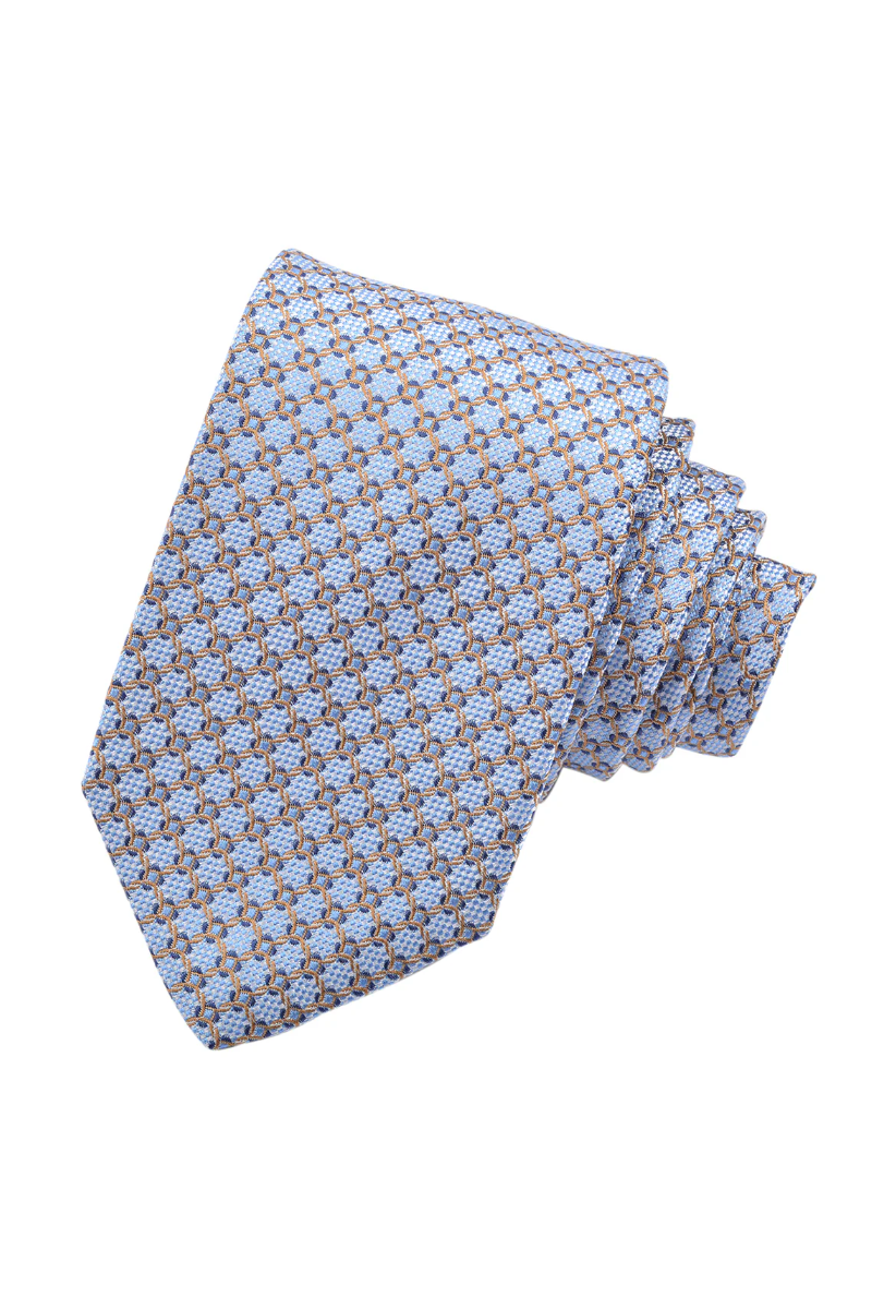 ITALIAN SILK LINKED MICRO DOT TIE BLUE - Ties - Novaman