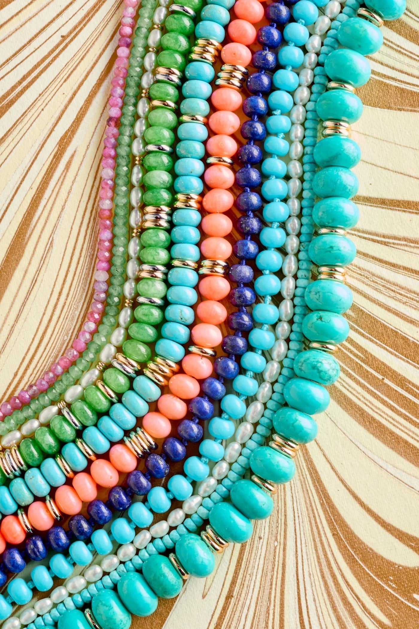 GUMDROP BEADED NECKLACE- TURQUOISE - Necklaces - Sassanova