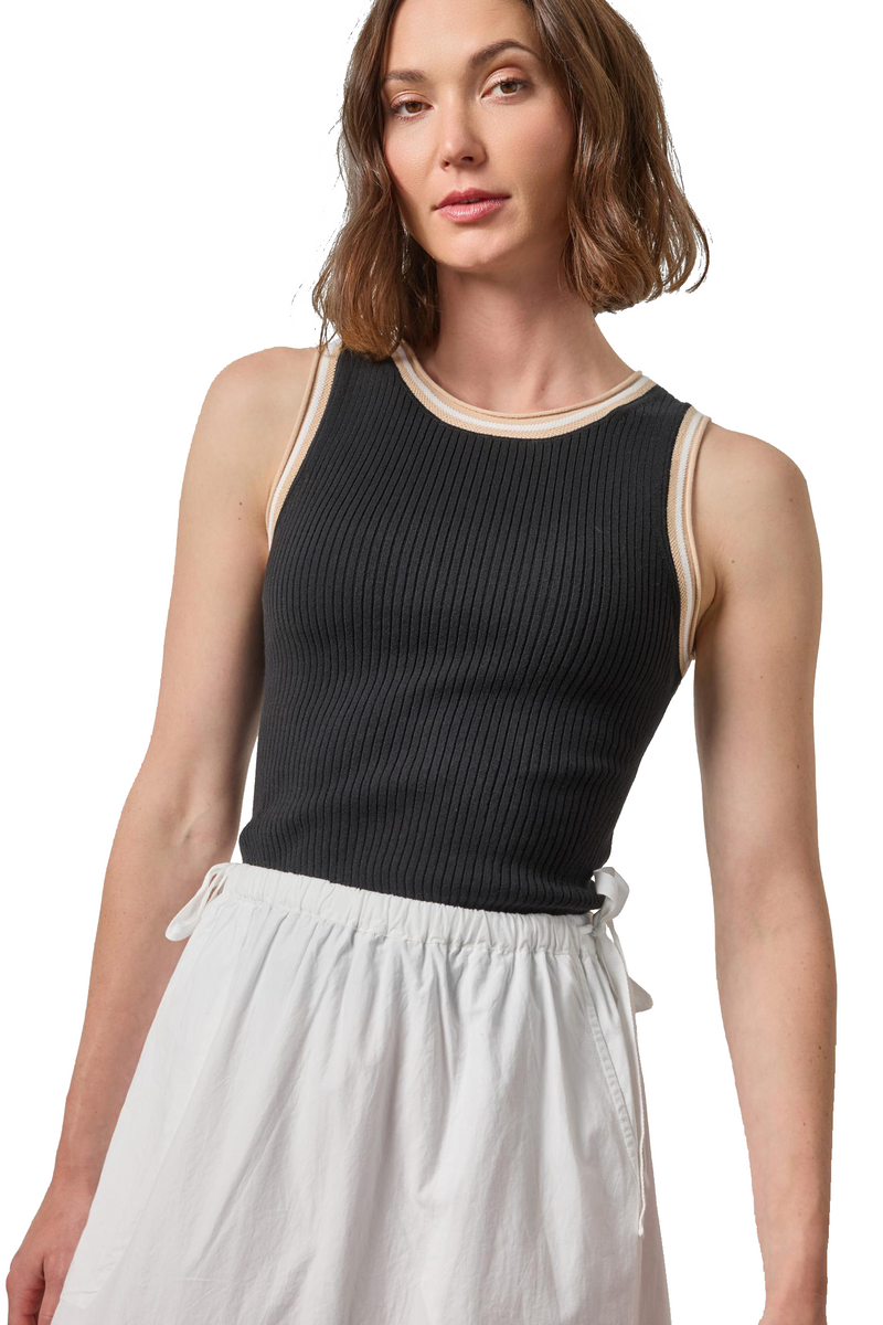 CONTRAST TRIM KNIT TANK