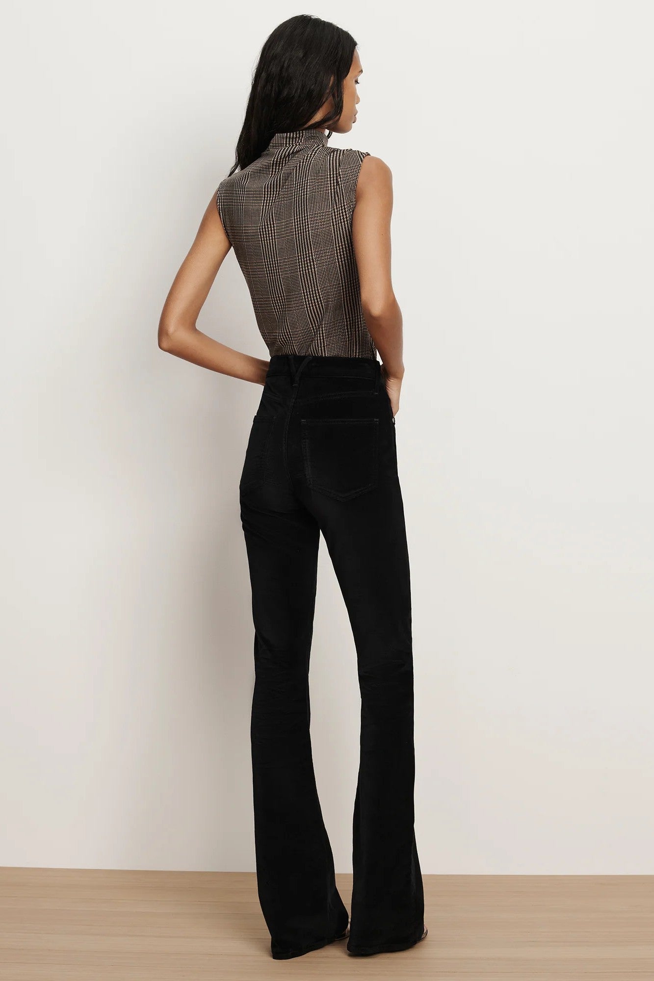 BEVERLY VELVET HIGH RISE SKINNY FLARE-sassanova