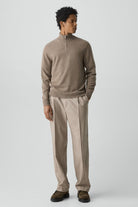 HILLES 1/4 ZIP CASHMERE SWEATER-novaman