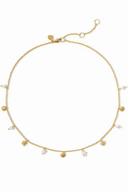 SANIBEL DELICATE CHARM NECKLACE- GLD/PEARL