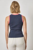 CONTRAST TRIM KNIT TANK - Tank Tops - Sassanova