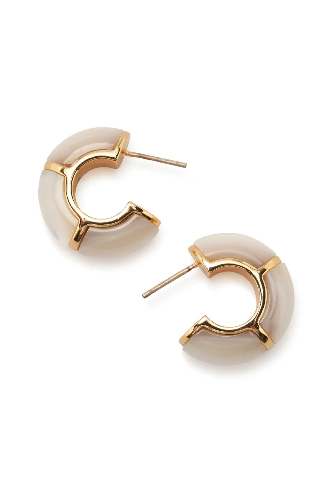 ZELLIGE HOOPS IN MOTHER-OF-PEARL - Earrings - Sassanova