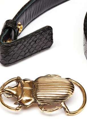 GOLD BEETLE BUCKLE - Belts - Sassanova