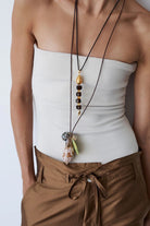 FISHBONE PARACORD NECKLACE- SMOKEY QUARTZ - Necklaces - Sassanova