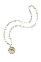 LUCKY PETITE EMBELLISHED COIN NECKLACE- SATELLITE CHAIN - Necklaces - Sassanova