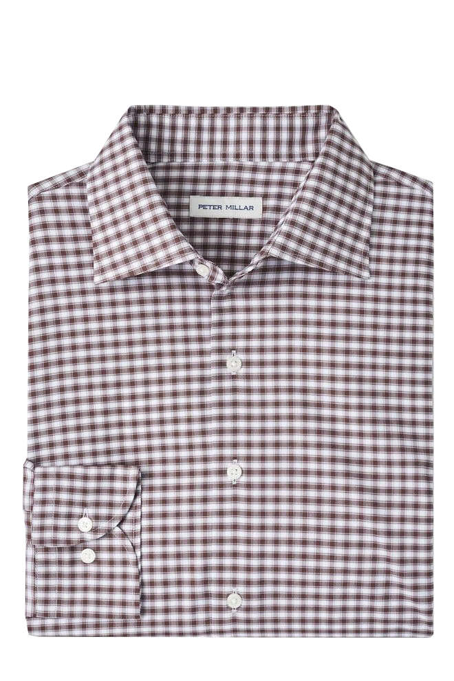 FAIRBANKS TWILL SPORT SHIRT with plaid brown and white all-over print

NOVAMAN