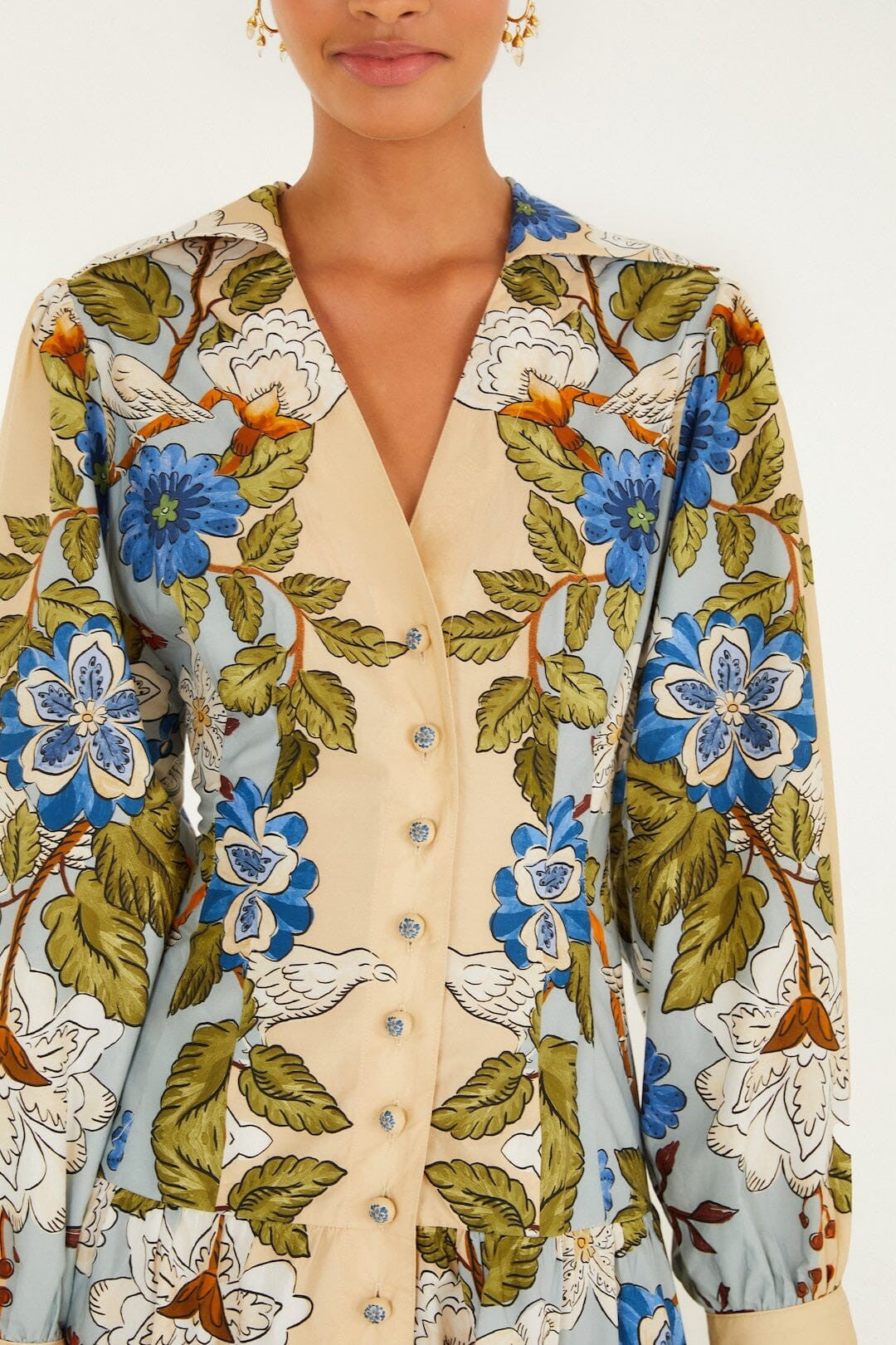 GARDEN SCARF LS MIDI DRESS - Dresses - Sassanova