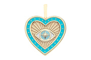 PROTECT ENAMEL EYE HEART NECKLACE- DRAWN LINK CHAIN