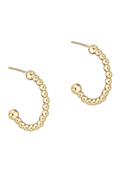 BEADED CLASSIC 1" HOOP- 2MM GOLD