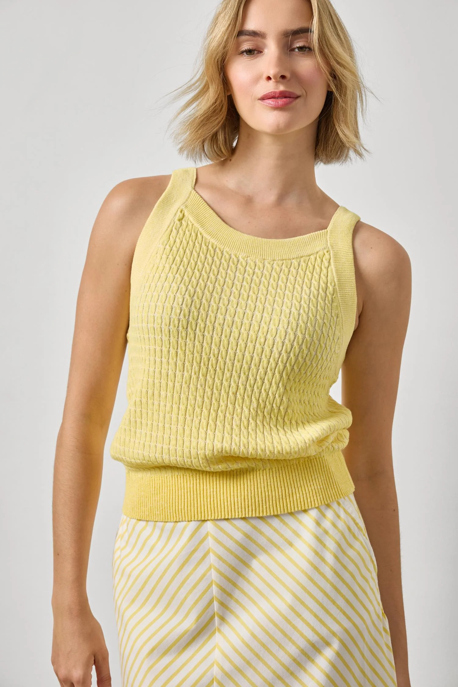 MINI CABLE KNIT TANK - Tank Tops - Sassanova