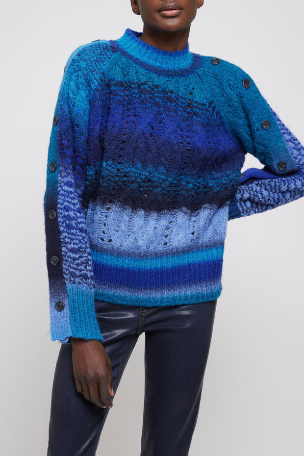 LULA MOCK NECK SWEATER W/BUTTON SLV