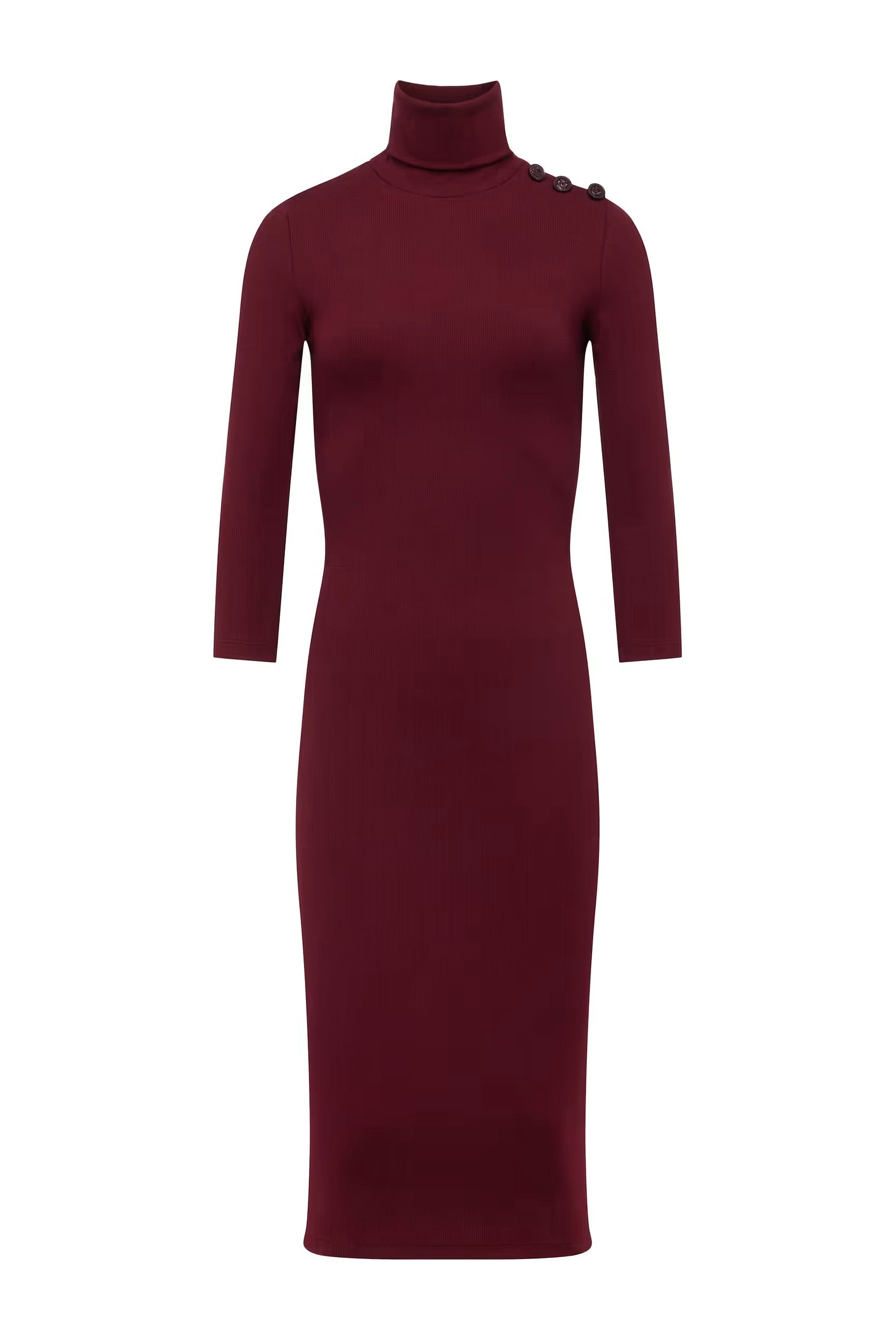 VOLETTA 3/4 SLV TURTLENECK DRESS - Sassanova