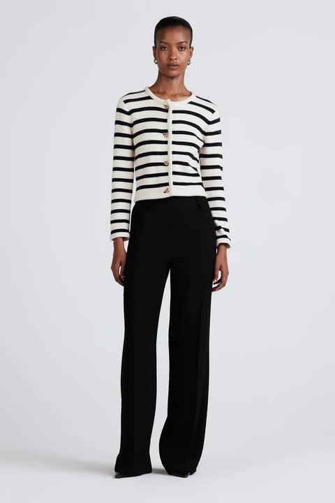 KEENE STRIPE CREWNECK CARDIGAN