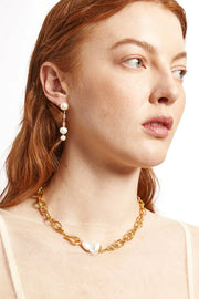 CYPRESS CHAIN NECKLACE- PEARL/GLD