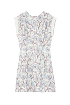 SHORT SLEEVE FLORAL MINI DRESS WITH NECK TIES - Dresses - Sassanova