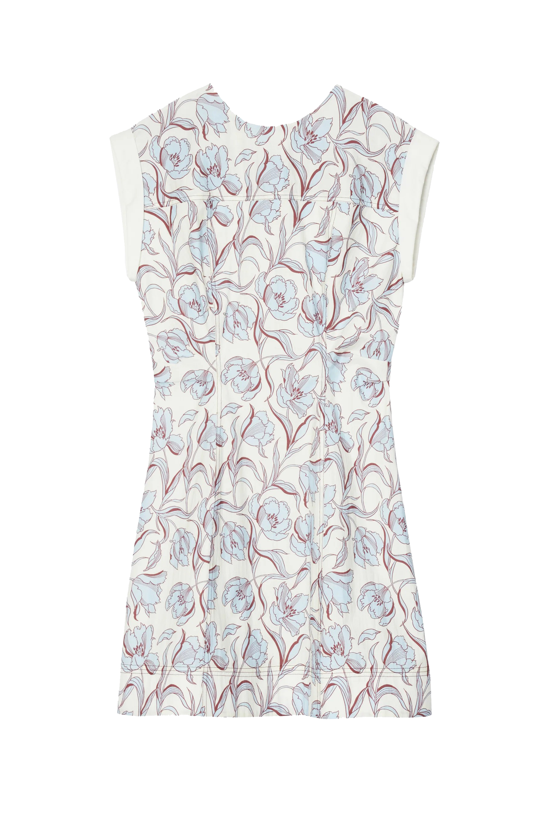 SHORT SLEEVE FLORAL MINI DRESS WITH NECK TIES - Dresses - Sassanova