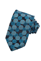 ITALIAN SILK FLORAL PUFF TIE BLUE - Ties - Novaman