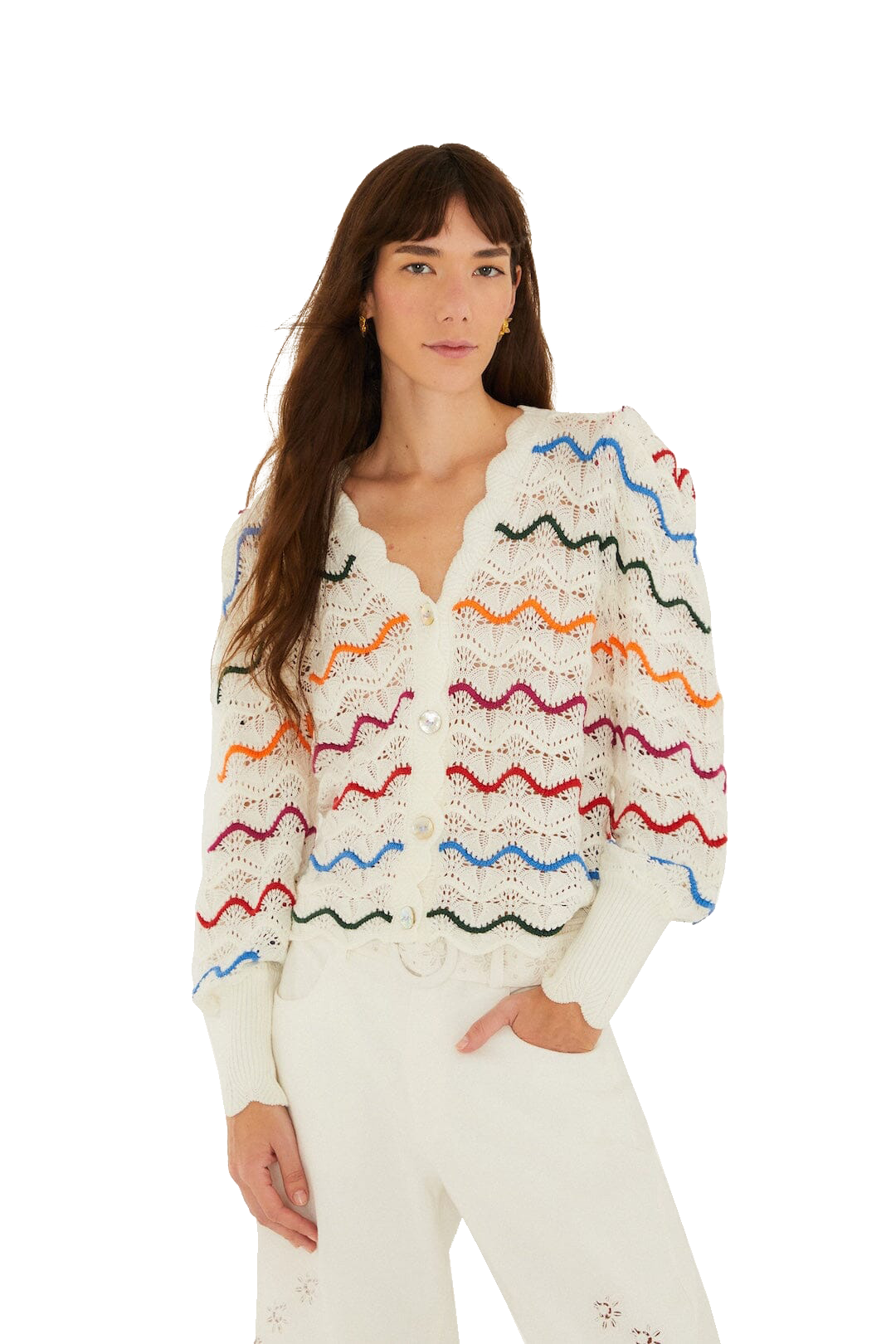 COLORFUL STRIPES KNIT CARDIGAN - Sweaters - Sassanova