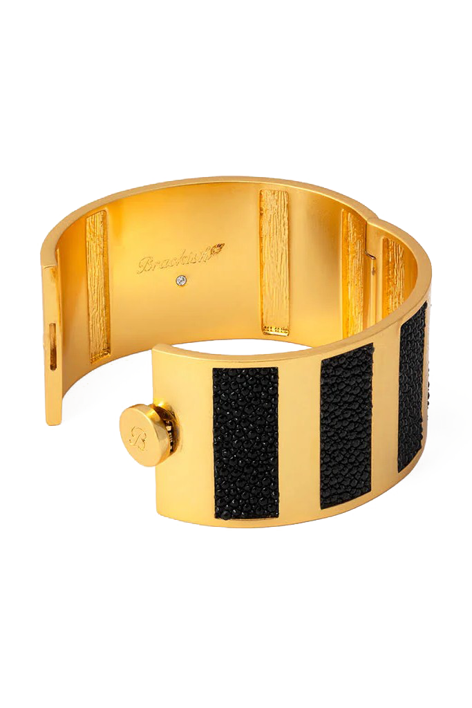 LOLA STRIPED HINGED CUFF - sassanova