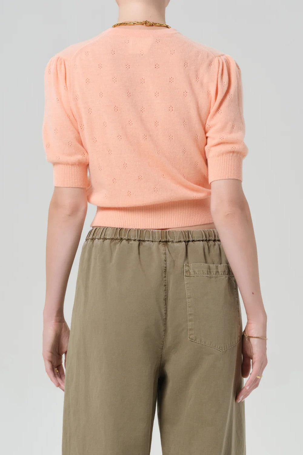 RAINA POINTELLE SHORT SLEEVE CARDIGAN - Sweaters - Sassanova