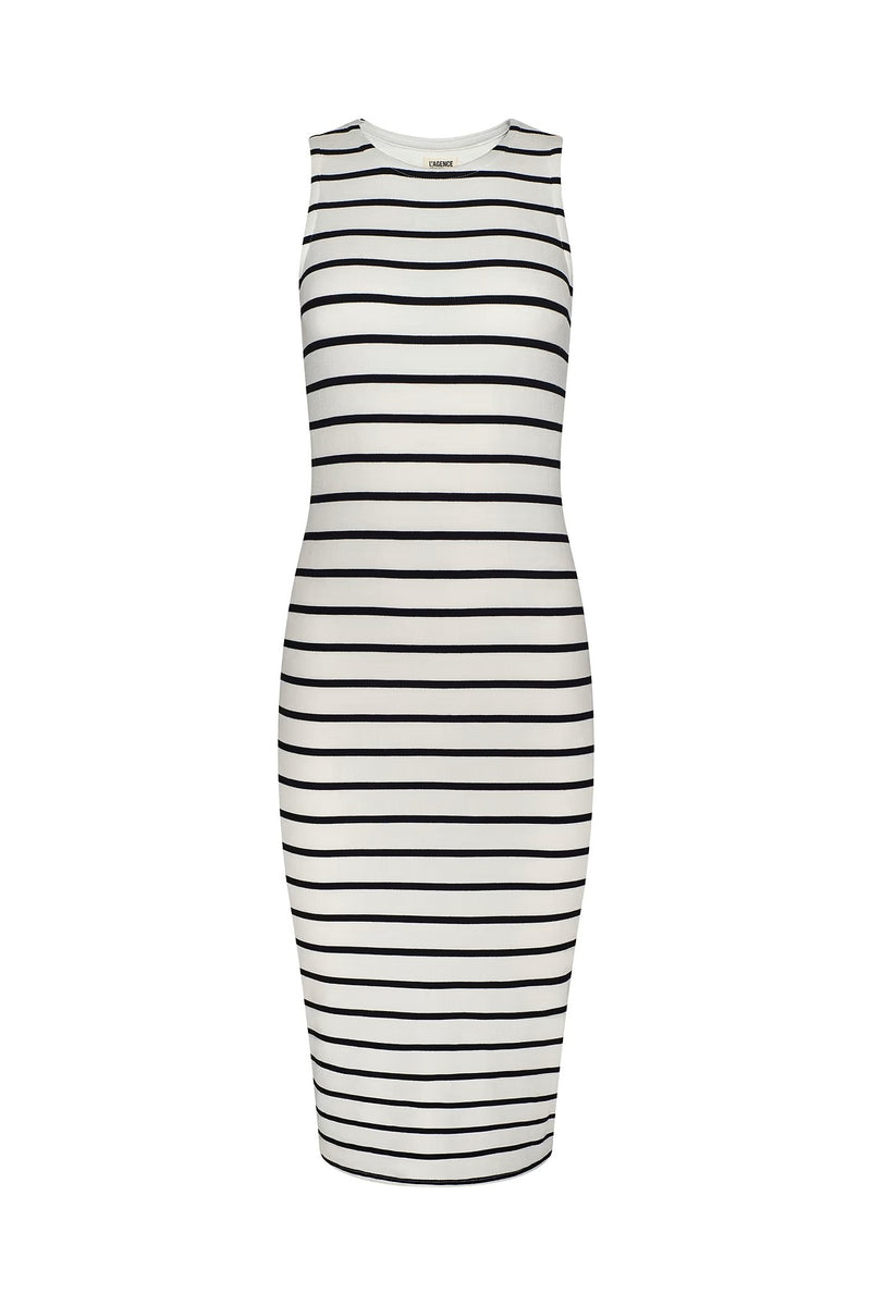 NURA STRIPE RACERBACK MIDI DRESS – Sassanova / Nova Man NURA STRIPE RACERBACK MIDI DRESS – Sassanova / Nova Man