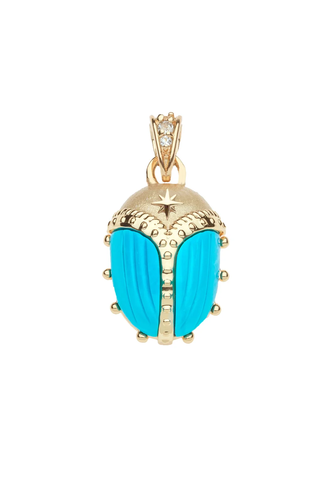 PROTECT GUARDIAN TURQUOISE SCARAB PENDANT- CLASSIC ROLO CHAIN - Necklaces - Sassanova