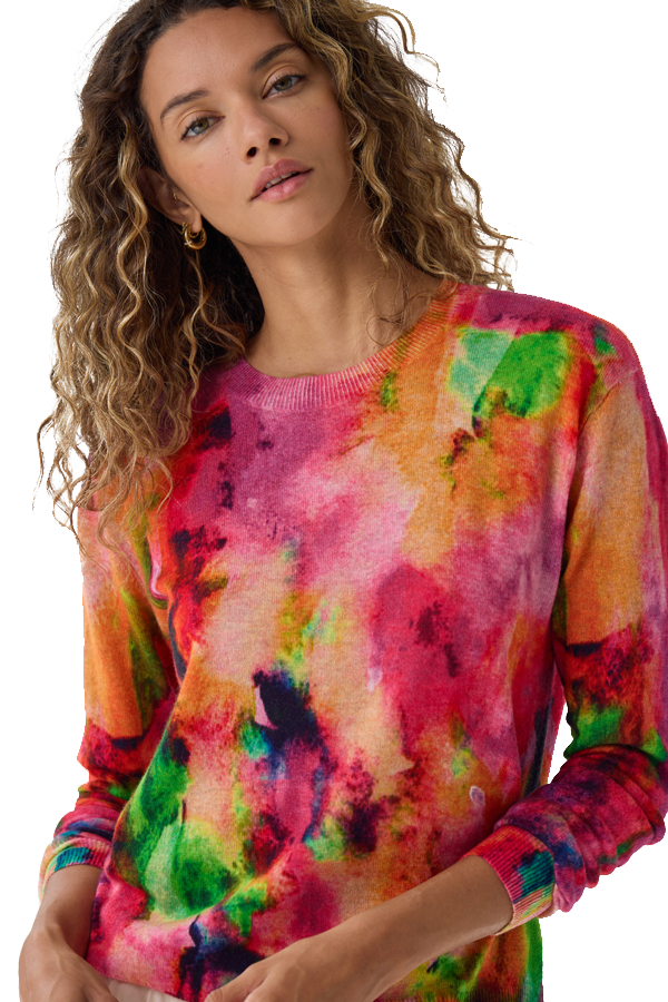 WATERCOLOR PRINT RELAXED CREW - Sweaters - Sassanova