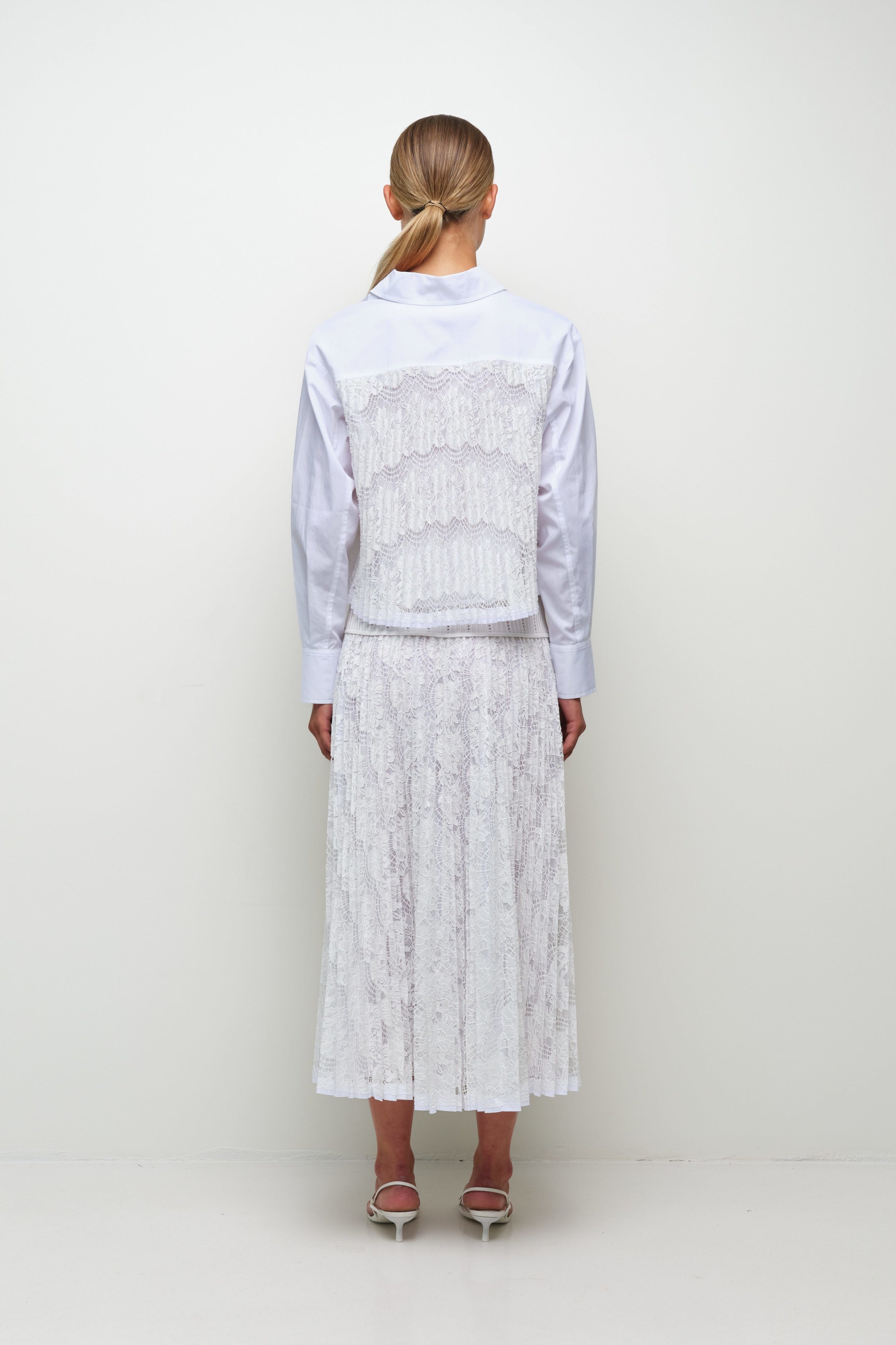 KACEY COTTON LACE SHIRT - Blouses - Sassanova