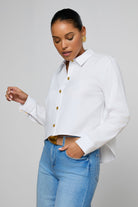 COSETTE CROP HI LOW SHIRT - Blouses - Sassanova