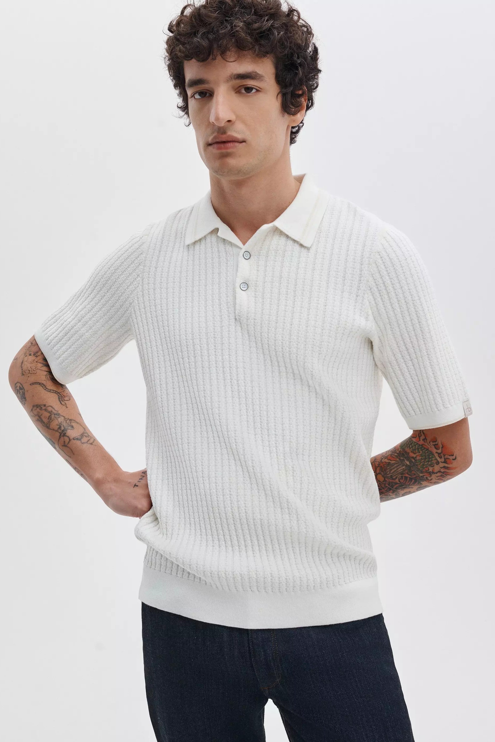 HARVEY RIBBED POLO - Polos - Novaman